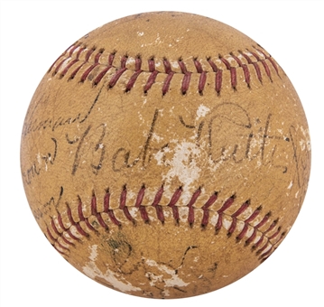 1942 Pride of The Yankees 14 Signature Cast Signed Wilson Baseball Including Babe Ruth, Gary Cooper, Walter Brennan, and Bill Dickey (JSA)   